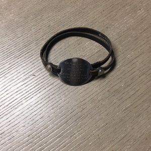 Good Works leather wrap bracelet with scripture